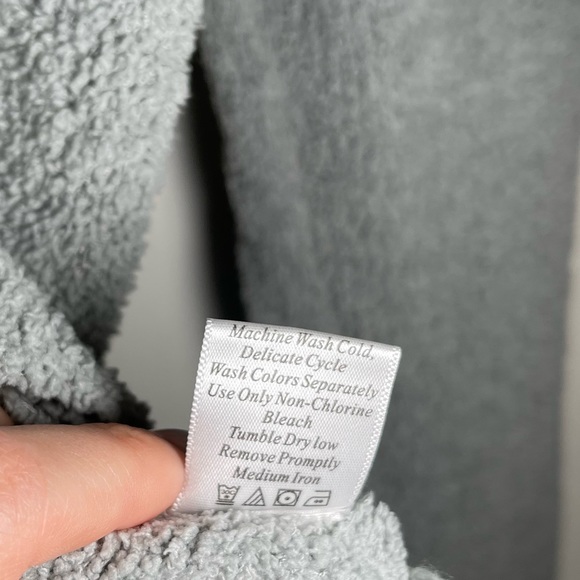 Pink Lily Teddy Sweater in Gray - Picture 5 of 5